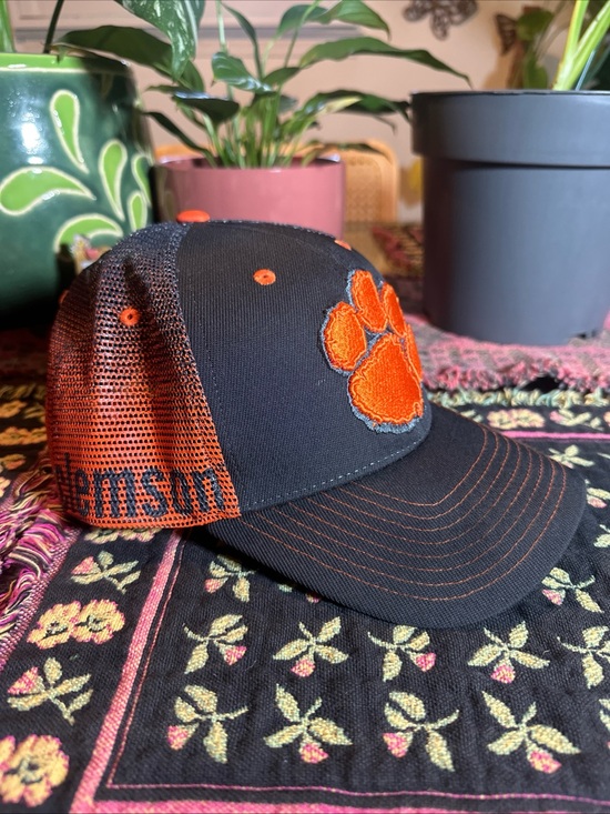 Clemson Other - Clemson University Tigers Trucker Hat Snapback Orange Mesh Cap Paw Logo Zephyr